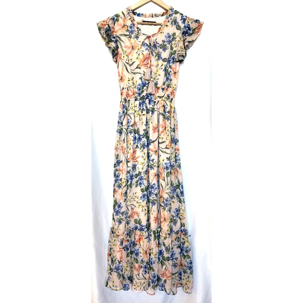 House of Harlow 1960 X Revolve Floral Tiered Maxi Dress Size M Cottage Bloomcore - Picture 3 of 13